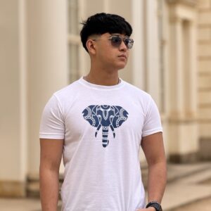 Graphic Elephant Tee- White- Unisex