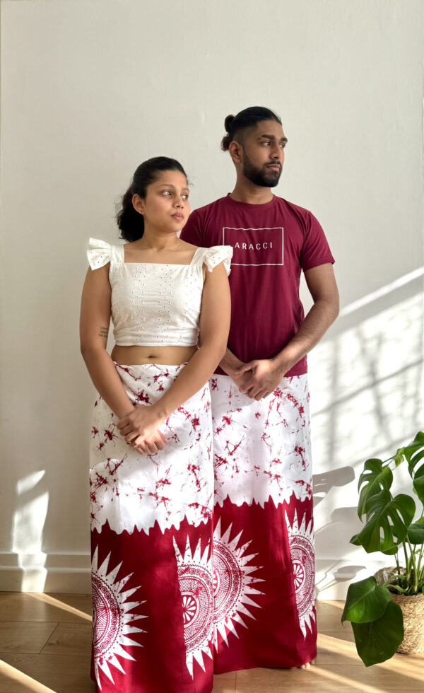 Women Batik  sarong- maroon - Image 2