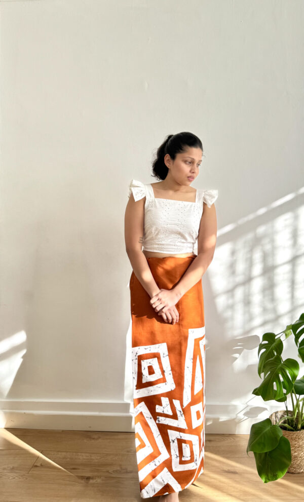 Women Batik sarong- rust