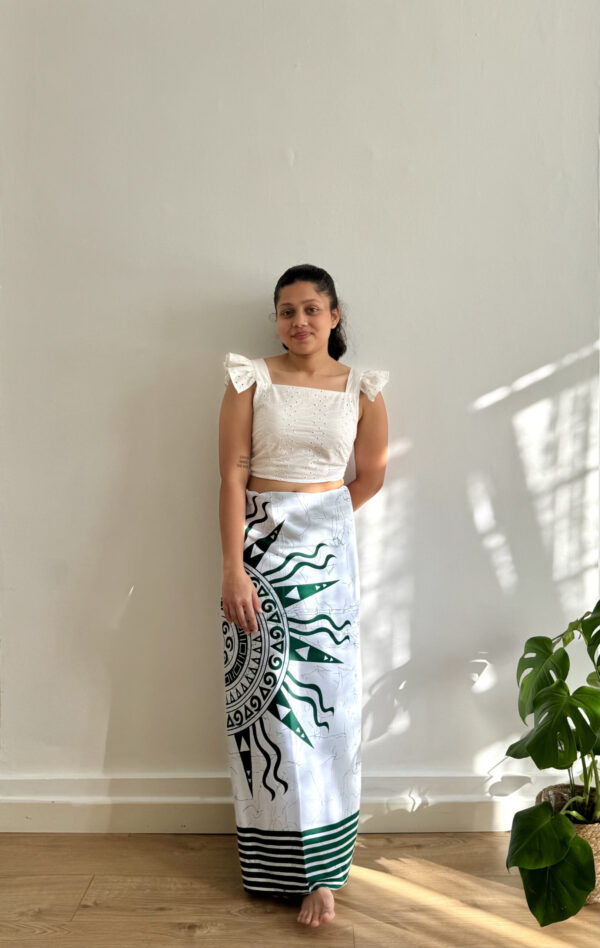 Women Batik sarong- dark green