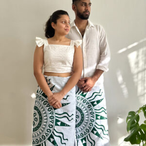 Men Batik sarong - Dark Green