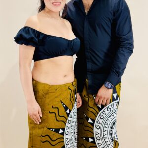 Unisex - Olive Green Printed Cotton Sarong